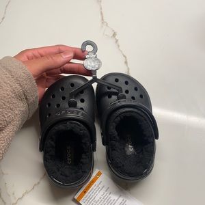 Brand New Child’s 5C Lined Black Crocs